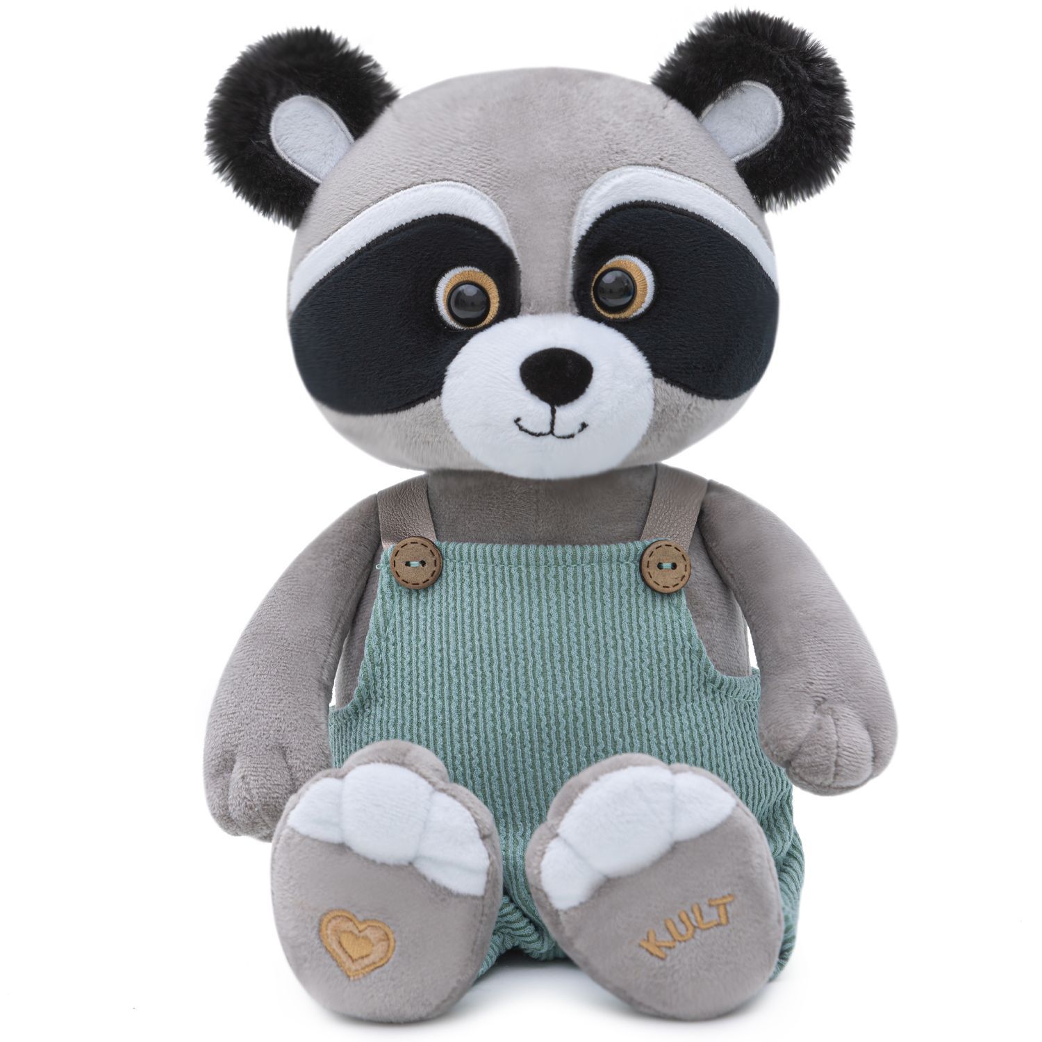 KULT Central Park Мягкая игрушка Енот Джо в комбинезоне, 25 см, серый (ЕД/25/КБ) (б/з коробки)