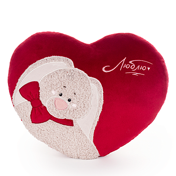 KULT Мягкая игрушка-подушка Сердце бордовая (портрет) 30х23 см (СП/112-1/13)