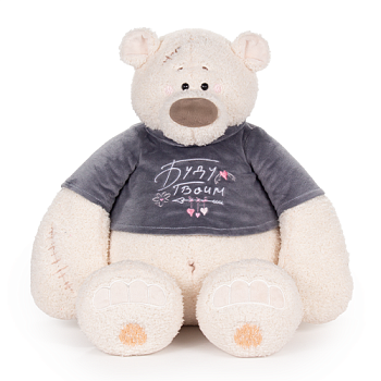 KULT Мягкая игрушка медведь Тато, в графитовой майке, 37 см (ММТато/38/гр)