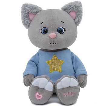 KULT Central Park Мягкая игрушка котик Грей, в толстовке со звездой, 25 см (274/25/тлз) (б/з кор)