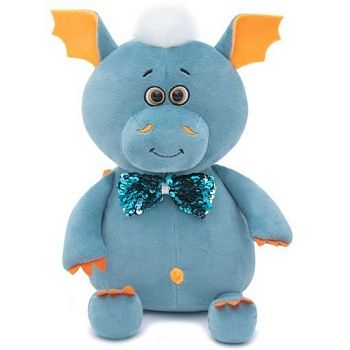 KULT Символ года 2024 Мягкая игрушка Дракончик Эль, с блестящим бантиком, 25см (306/25/бн)