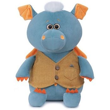 KULT Символ года 2024 Мягкая игрушка Дракон Фредди, в жилетке горчичной, 35см (307/35/жлг)