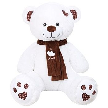 Медведь Тони с шарфом В150 белый (МТШ/80/31)