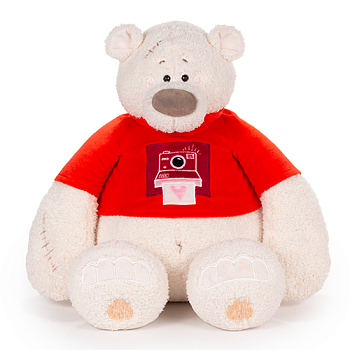 KULT Мягкая игрушка медведь Тато, в алой майке, 37 см (ММТато/38/ал)