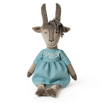 KULT Символ года 2027 Мягкая игрушка Коза Ася в бирюзовом платье, 24 см (КА/24/1)
