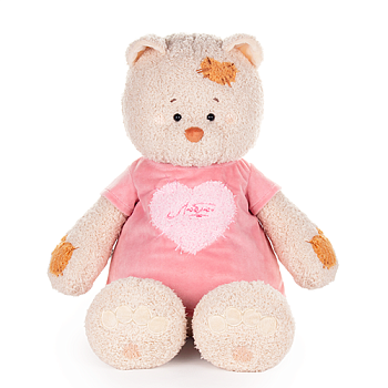 KULT Мягкая игрушка Кошка Мэри в платье пудровом (с сердцем), 37 см (ПМэри/131-1)