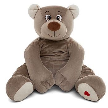 KULT Мягкая игрушка медведь Лари, 85см (сидя 45см), бежево-серый (МЛари/45/270-1)