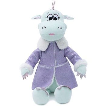 KULT Символ года 2024 Мягкая игрушка Дракон Дейзи, мятный, в сиреневой дублёнке, 25см (301сл/25/дбс)