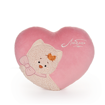 KULT Мягкая игрушка-подушка Сердце пудровая (портрет) 30х23 см (СП/131-1/7)