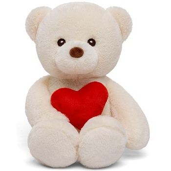 Мягкая игрушка Медведь Люк, молочный с сердцем, 35см (МЛюк/25/53)