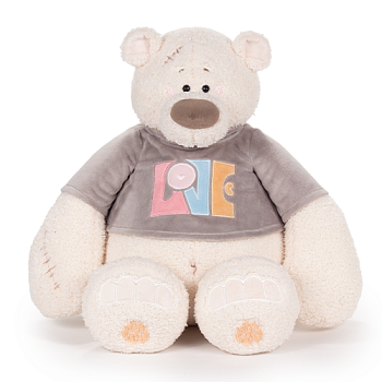 KULT Мягкая игрушка медведь Тато, в серой майке, 37 см (ММТато/38/ср)