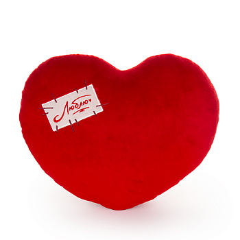 KULT Мягкая игрушка-подушка Сердце красная (с заплаткой) 30х23 см (СП/101-4/2)
