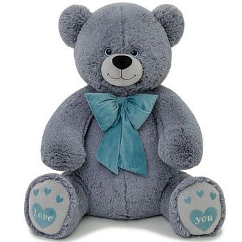 Медведь Пьер с бантом В130 серый (МП/70/79)