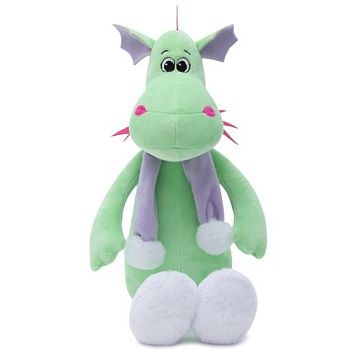 KULT Символ года 2024 Мягкая игрушка Дракончик Лайм, салатовый, шарф с помпоном, 25см (303/25/шр)