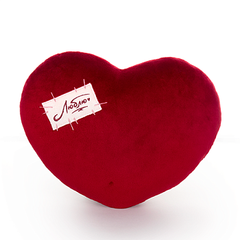 KULT Мягкая игрушка-подушка Сердце бордовая (с заплаткой), 30х23 см (СП/112-1/14)