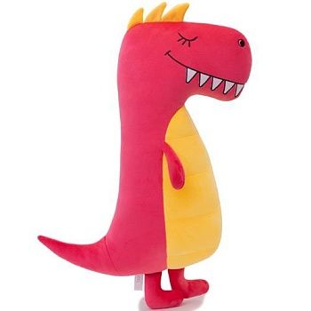 KULT Мягкая игрушка-подушка сплюшка Тираннозавр Ахе, коралловый, (ПСТ/60)